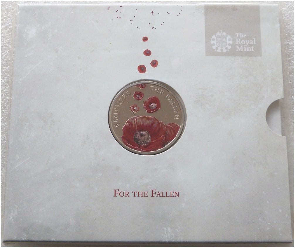 2014 Alderney Remembrance Day Poppy £5 Brilliant Uncirculated Coin Pack
