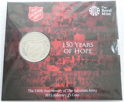 2015 Alderney Salvation Army £5 Brilliant Uncirculated Coin Pack Sealed