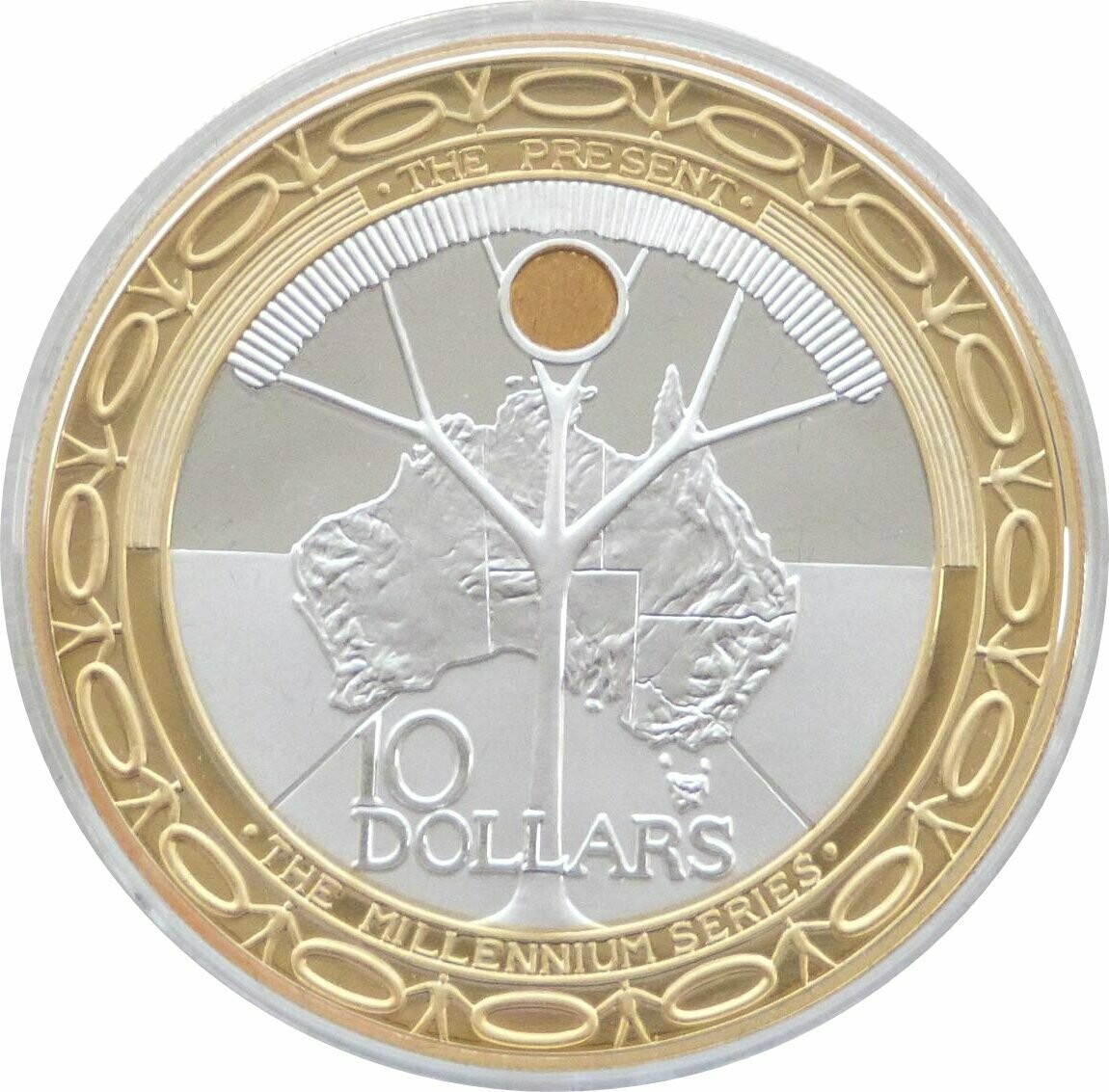 2000 Australia Millennium Present $10 Silver Gold Proof Coin 2000 Australia Millennium Present $10 Silver Gold Proof Coin