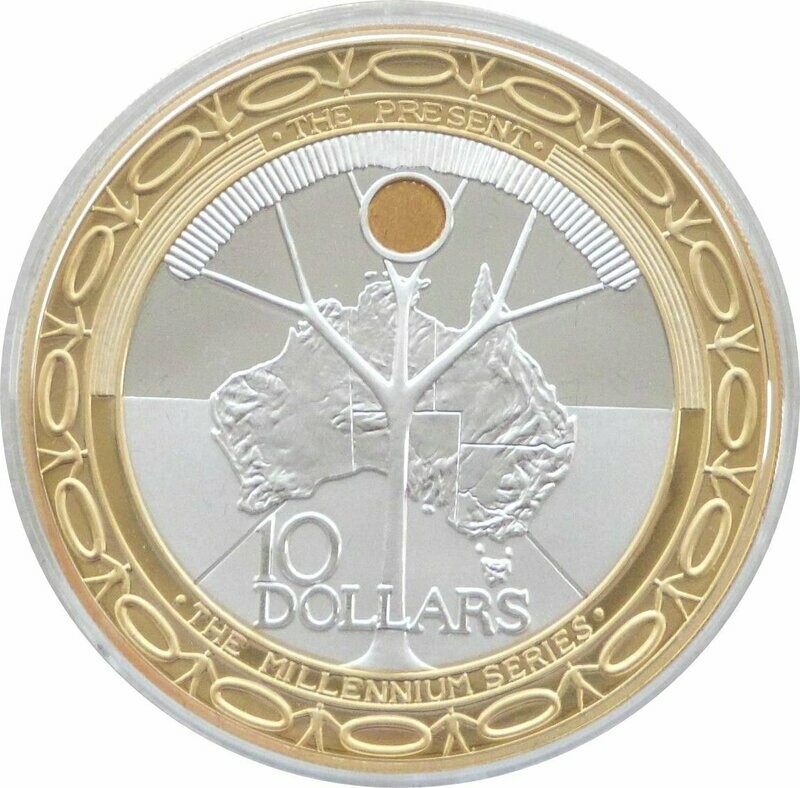 2000 Australia Millennium Present $10 Silver Gold Proof Coin 2000 Australia Millennium Present $10 Silver Gold Proof Coin