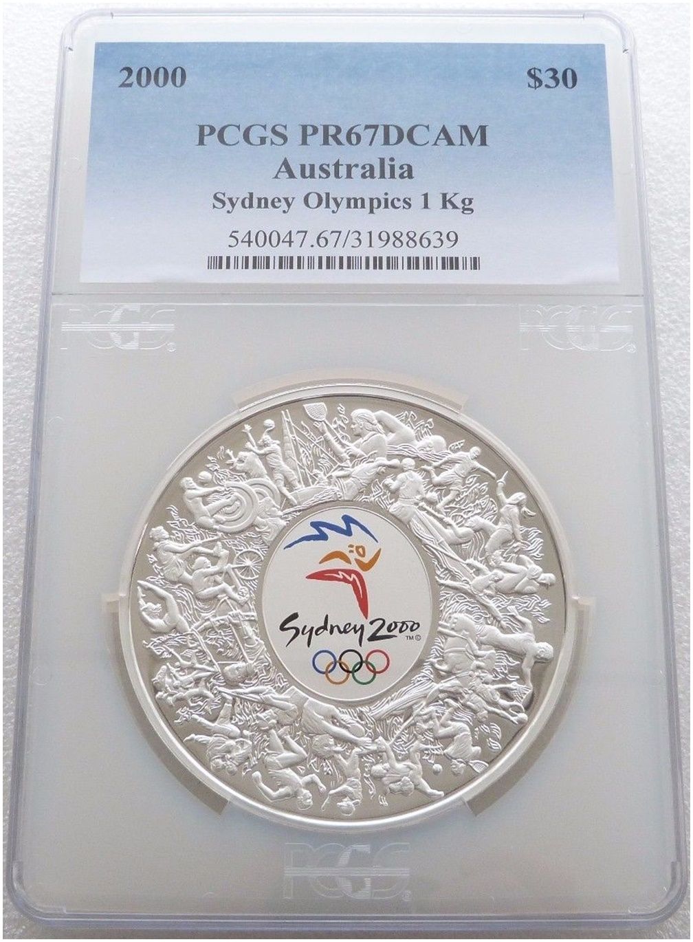 2000 Australia Sydney Olympic Games $30 Silver Proof Kilo Coin PCGS PR67 DCAM 2000 Australia Sydney Olympic Games $30 Silver Proof Kilo Coin PCGS PR67 DCAM