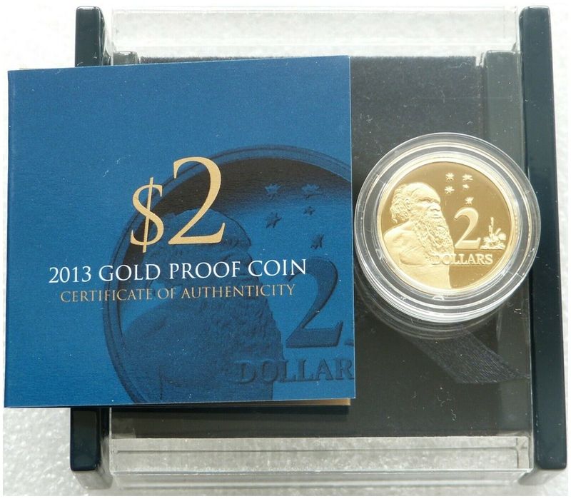 2013 Australia Aboriginal Elder $2 Gold Proof Coin Box Coa 2013 Australia Aboriginal Elder $2 Gold Proof Coin Box Coa