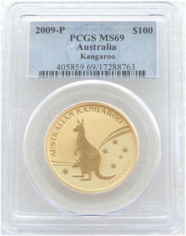 2009 Australia Kangaroo $100 Gold 1oz Coin PCGS MS69