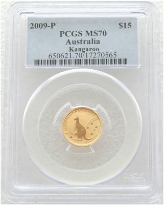 2009 Australia Kangaroo $15 Gold 1/10oz Coin PCGS MS70