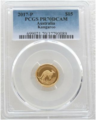 2017-P Australia Kangaroo $15 Gold Proof 1/10oz Coin PCGS PR70 DCAM 2017-P Australia Kangaroo $15 Gold Proof 1/10oz Coin PCGS PR70 DCAM