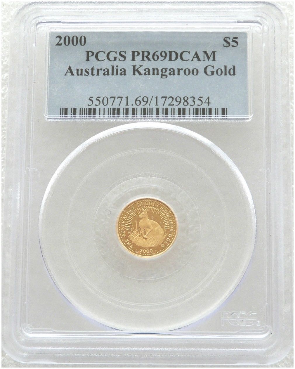 2000 Australia Kangaroo $5 Gold Proof 1/20oz Coin PCGS PR69 DCAM 2000 Australia Kangaroo $5 Gold Proof 1/20oz Coin PCGS PR69 DCAM