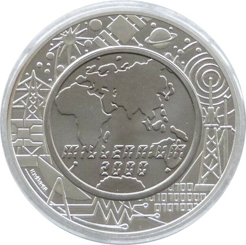 2000 Austria Millennium Bi-Metal 100 Schilling Silver Titanium Proof Coin 2000 Austria Millennium Bi-Metal 100 Schilling Silver Titanium Proof Coin