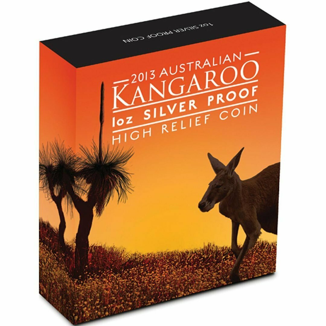 2013 Australia Kangaroo High Relief $1 Silver Proof 1oz Coin Box Coa 2013 Australia Kangaroo High Relief $1 Silver Proof 1oz Coin Box Coa
