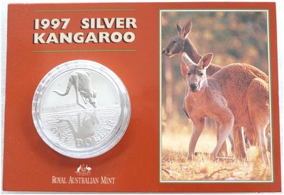 1997 Australia Kangaroo $1 Frosted Silver 1oz Coin Mint Pack 1997 Australia Kangaroo $1 Frosted Silver 1oz Coin Mint Pack