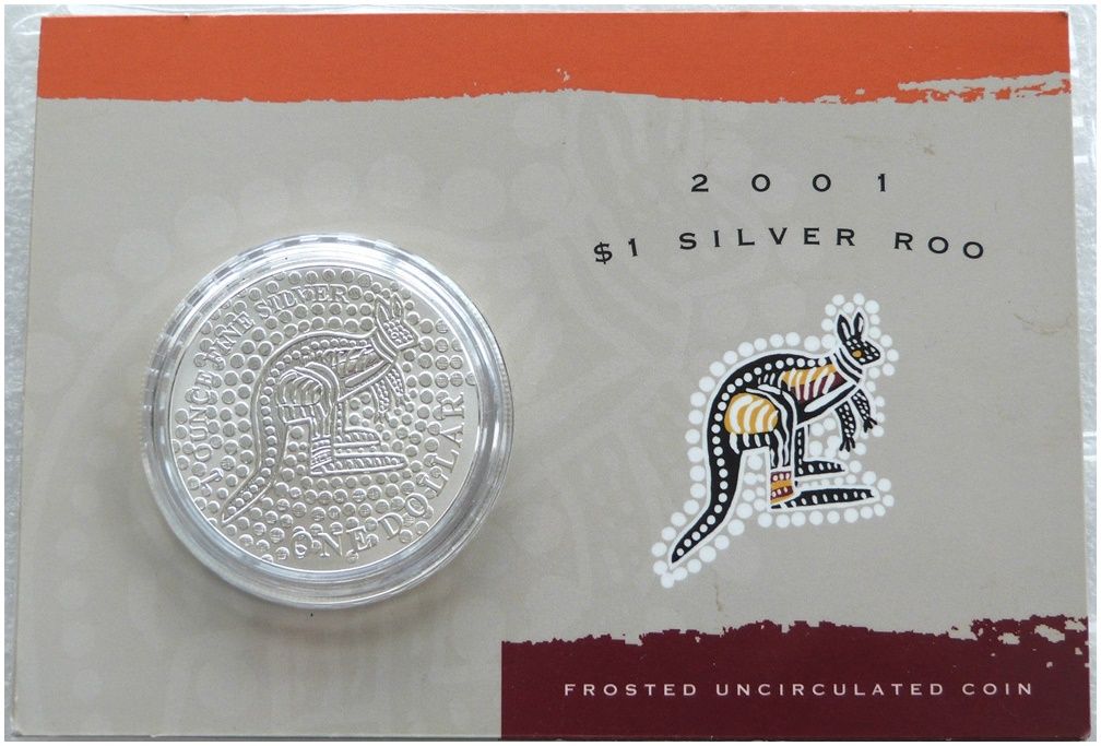 2001 Australia Kangaroo $1 Frosted Silver 1oz Coin Mint Pack 2001 Australia Kangaroo $1 Frosted Silver 1oz Coin Mint Pack