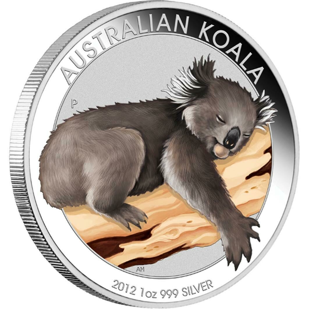 2012 Australia Outback Koala Colour $1 Silver 1oz Coin Box Coa