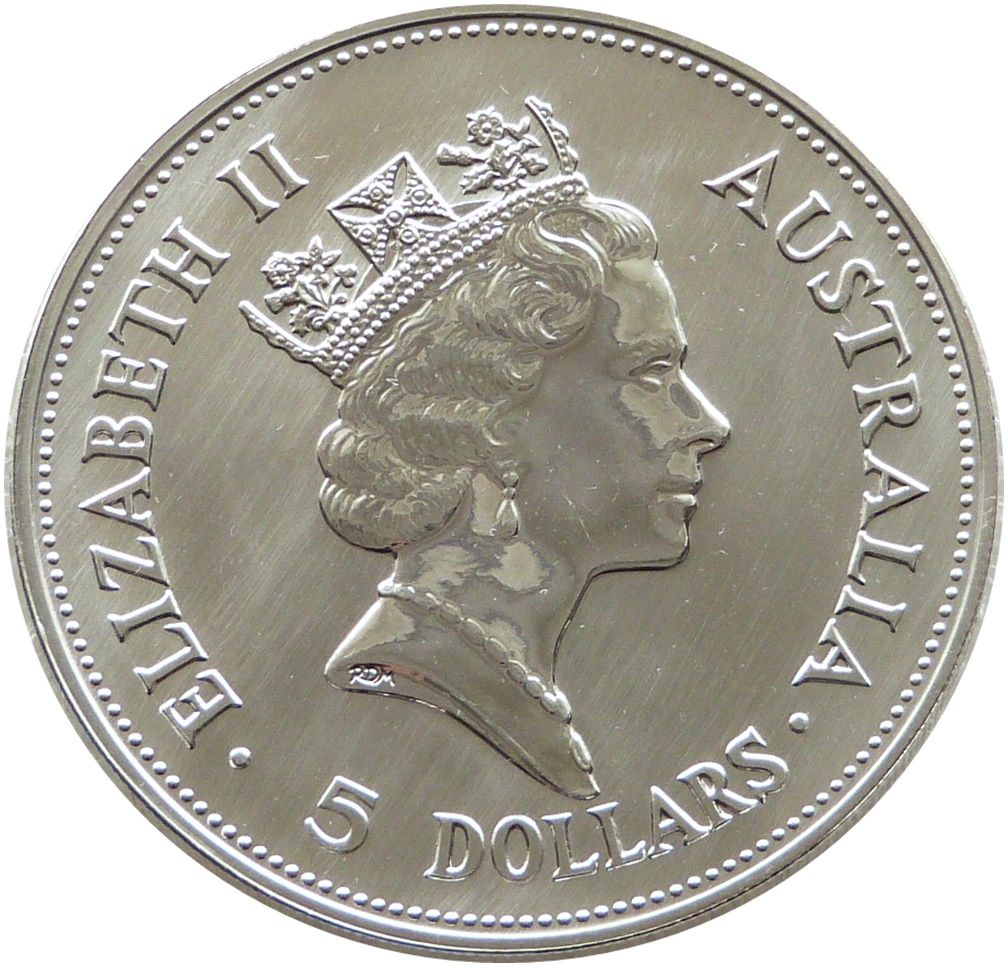 1990 Australia Kookaburra $5 Silver 1oz Coin - First Year of Issue