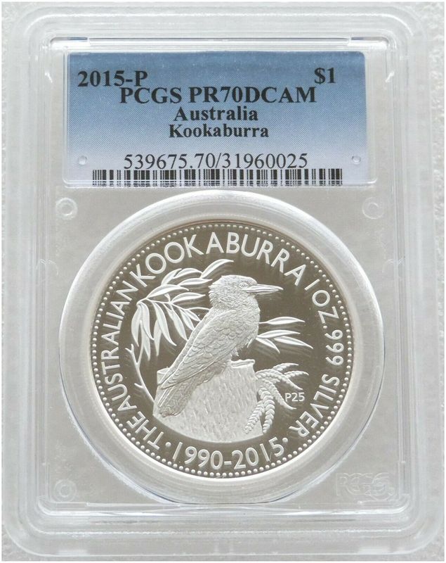 2015 Australia Berlin World Money Fair Kookaburra 25th Anniversary $1 Silver Proof 1oz Coin PCGS PR70 DCAM
