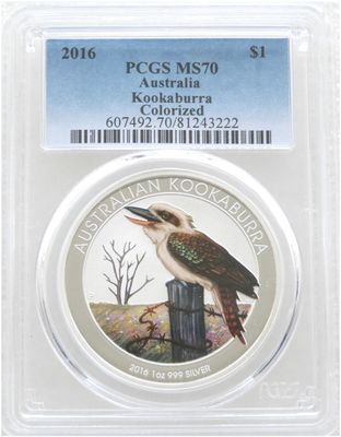 2016 Australia Berlin World Money Fair Kookaburra Colour $1 Silver 1oz Coin PCGS MS70 2016 Australia Berlin World Money Fair Kookaburra Colour $1 Silver 1oz Coin PCGS MS70