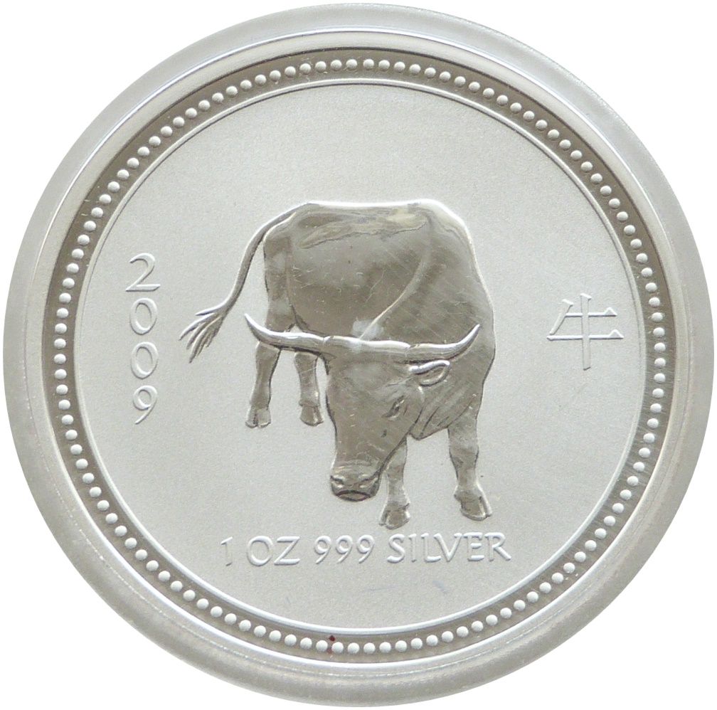 2009-P Australia Lunar Ox $1 Silver 1oz Coin