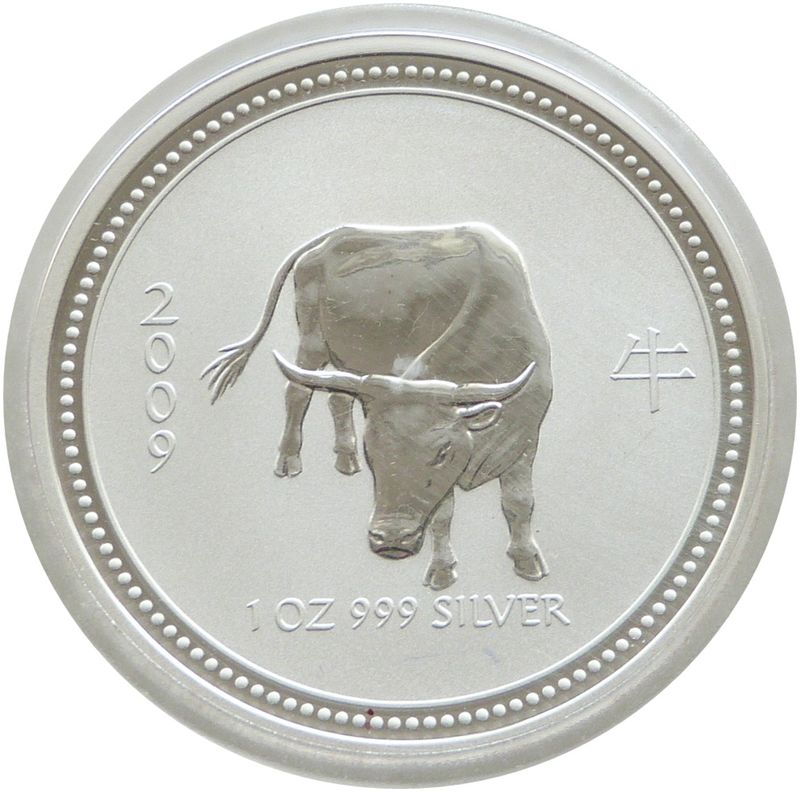 2009-P Australia Lunar Ox $1 Silver 1oz Coin 2009-P Australia Lunar Ox $1 Silver 1oz Coin