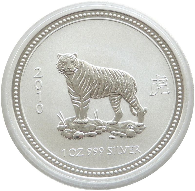 2010 Australia Lunar Tiger $1 Silver 1oz Coin