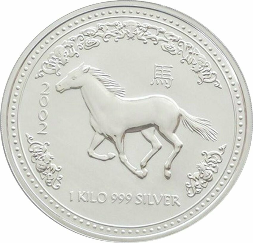 2002 Australia Lunar Horse $30 Silver Kilo Coin