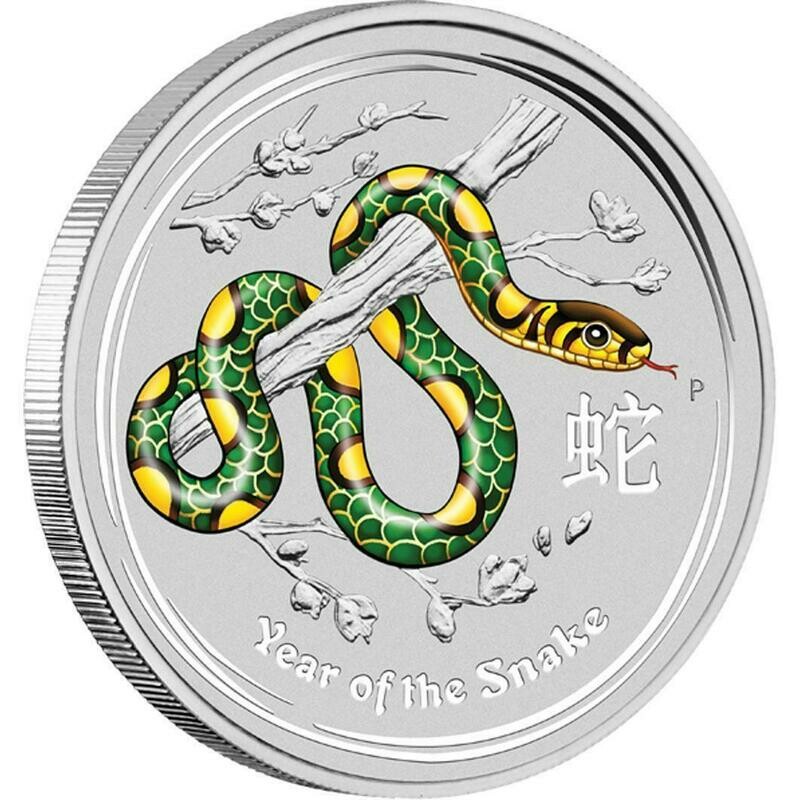 2013-P Australia Lunar Snake Green $1 Silver 1oz Coin 2013-P Australia Lunar Snake Green $1 Silver 1oz Coin