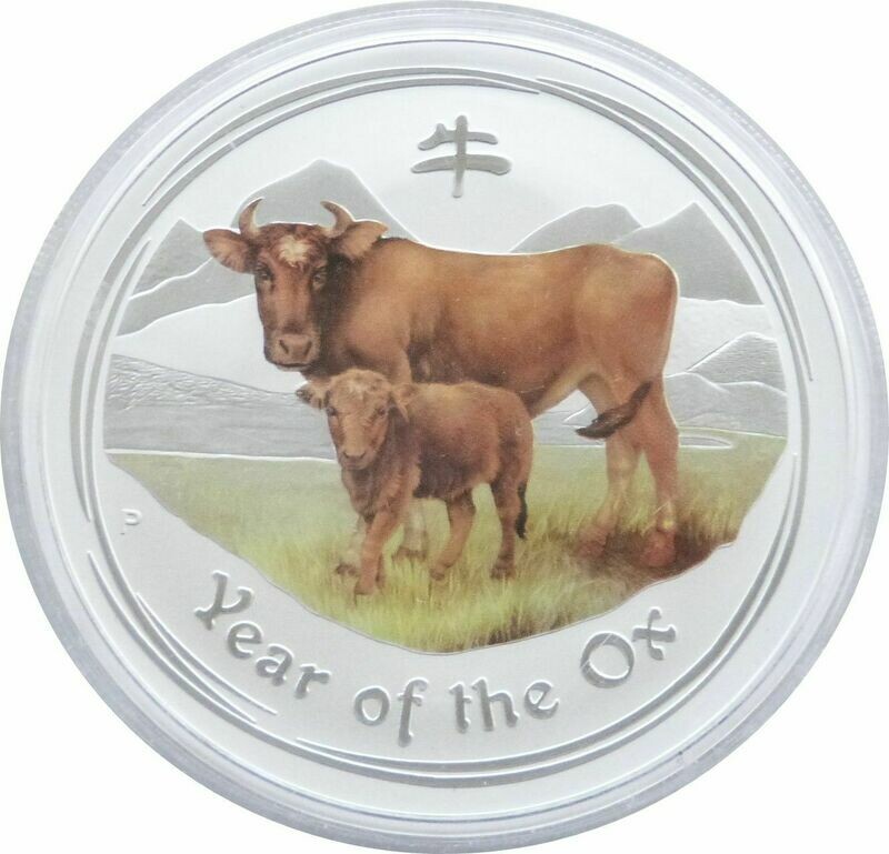 2009-P Australia Lunar Ox Colour $2 Silver 2oz Coin 2009-P Australia Lunar Ox Colour $2 Silver 2oz Coin