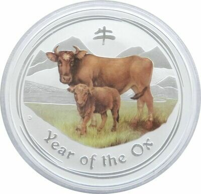 2009-P Australia Lunar Ox Colour $2 Silver 2oz Coin