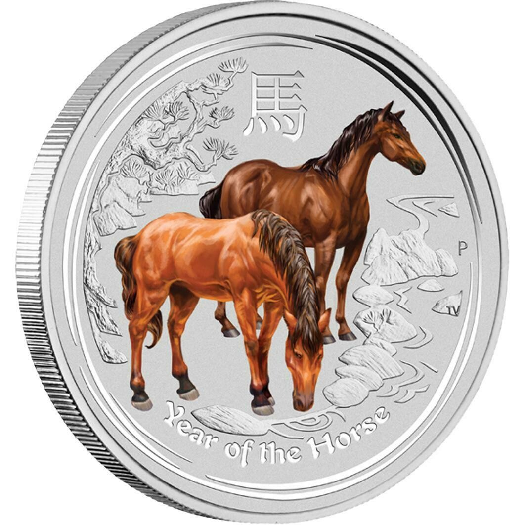 2014-P Australia Lunar Horse $1 Silver 4 Coin Type Set Box Coa