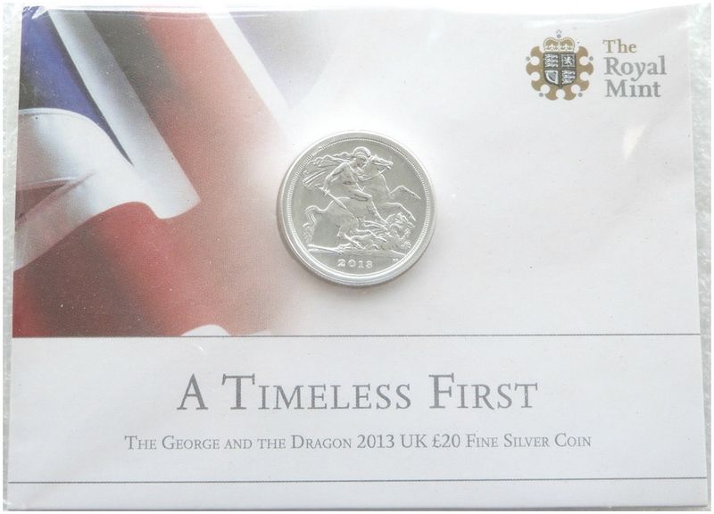 2013 St George and the Dragon £20 Silver Coin Mint Pack Sealed