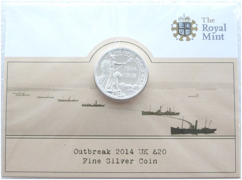 2014 First World War Outbreak £20 Silver Coin Mint Pack Sealed 2014 First World War Outbreak £20 Silver Coin Mint Pack Sealed
