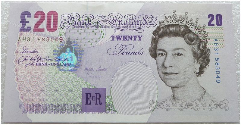 1999 - 2003 Bank of England Merlyn Lowther £20 Twenty Pound Banknote Uncirculated (AA01 to DE80)