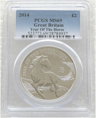 2014 British Lunar Horse £2 Silver 1oz Coin PCGS PCGS MS69 2014 British Lunar Horse £2 Silver 1oz Coin PCGS PCGS MS69