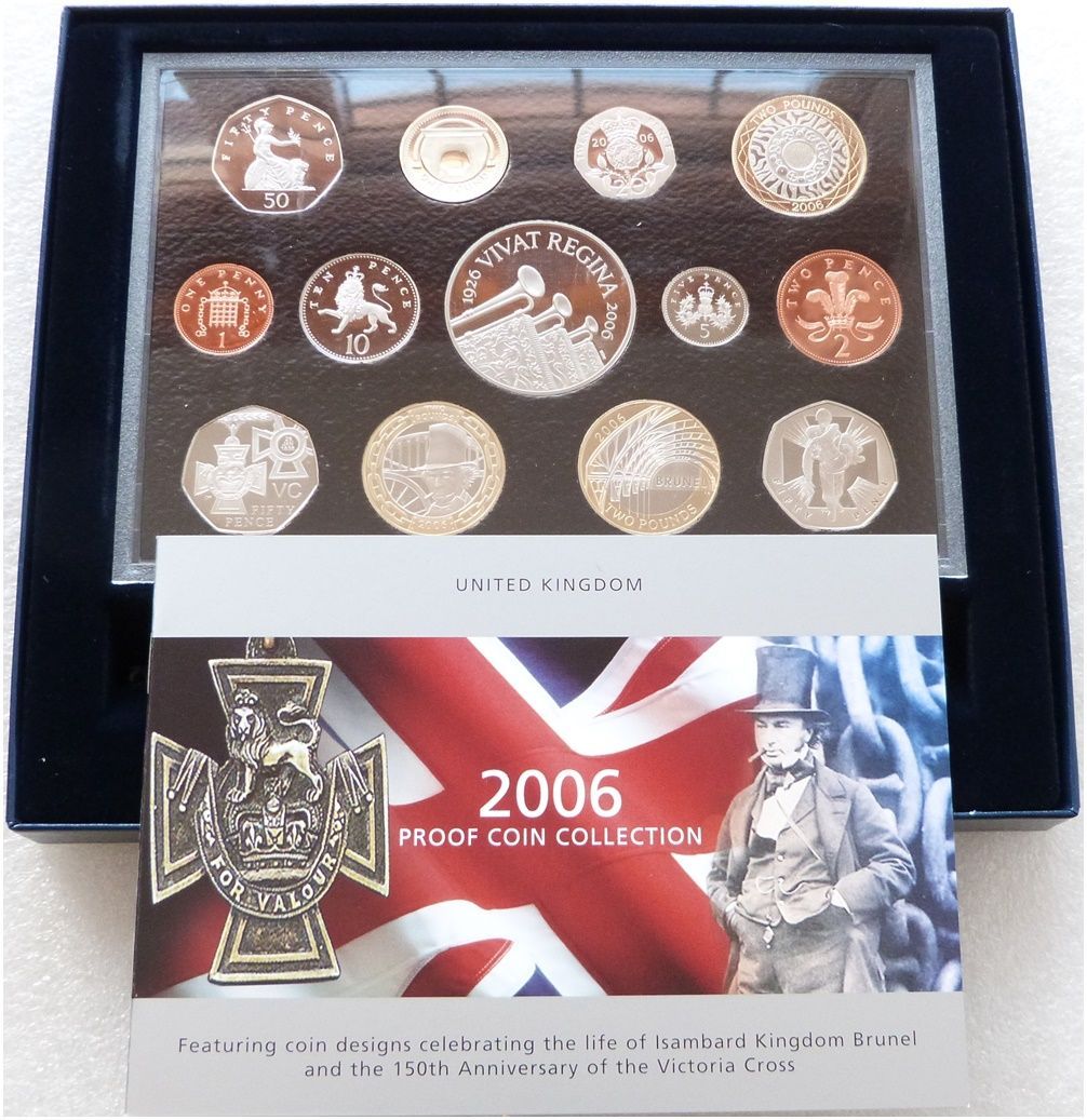 2006 Royal Mint Standard Proof 13 Coin Set Box Coa 2006 Royal Mint Standard Proof 13 Coin Set Box Coa