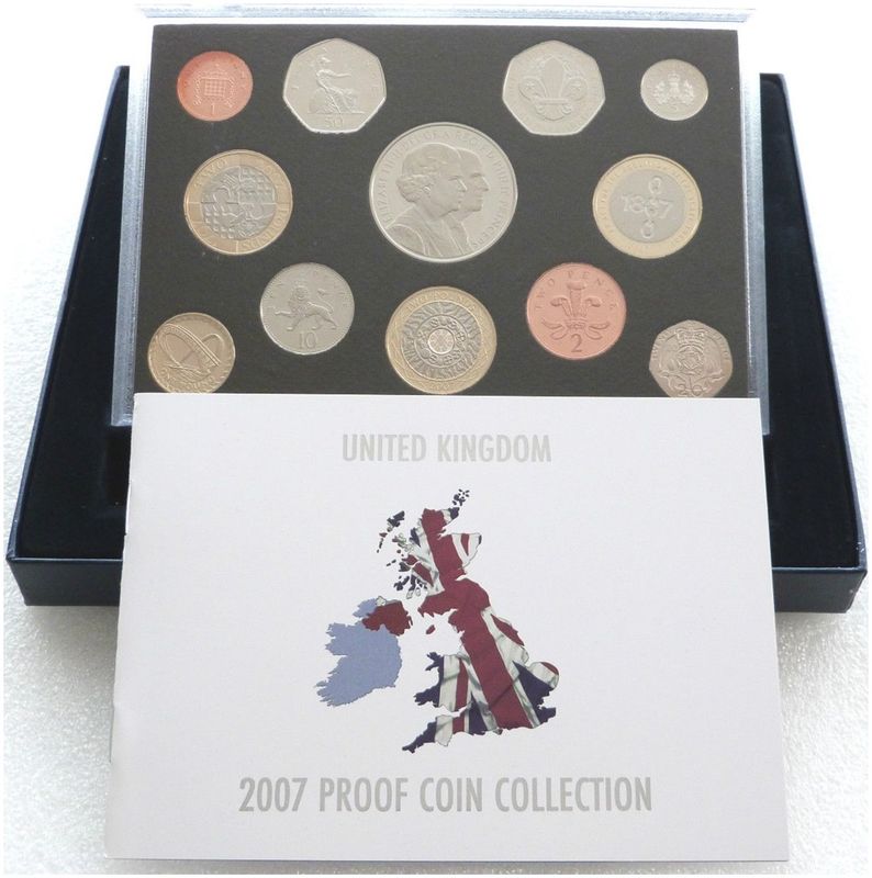 2007 Royal Mint Standard Proof 12 Coin Set Box Coa 2007 Royal Mint Standard Proof 12 Coin Set Box Coa