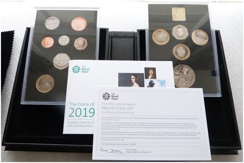2019 Royal Mint Deluxe Collector Proof 13 Coin Set Box Coa 2019 Royal Mint Deluxe Collector Proof 13 Coin Set Box Coa