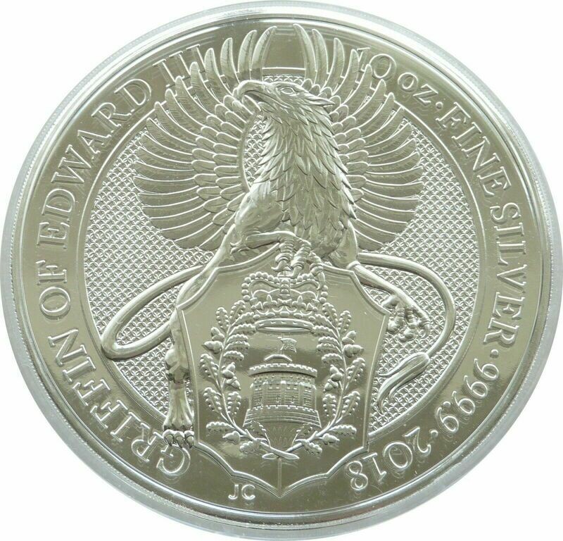 2018 Queen's Beasts Griffin of Edward III £10 Silver 10oz Coin 2018 Queen's Beasts Griffin of Edward III £10 Silver 10oz Coin