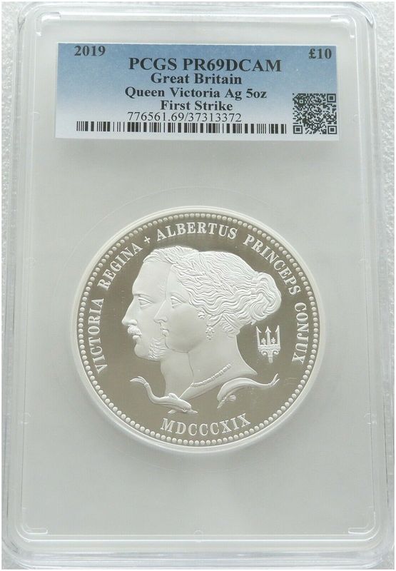 2019 William Wyon Birth of Queen Victoria £10 Silver Proof 5oz Coin PCGS PR69 DCAM First Strike 2019 William Wyon Birth of Queen Victoria £10 Silver Proof 5oz Coin PCGS PR69 DCAM First Strike