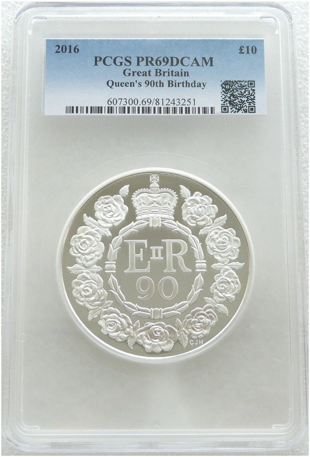 2016 Queen's 90th Birthday £10 Silver Proof 5oz Coin PCGS PR69 DCAM 2016 Queen's 90th Birthday £10 Silver Proof 5oz Coin PCGS PR69 DCAM