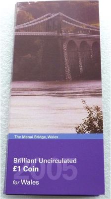 2005 Menai Straits Bridge £1 Brilliant Uncirculated Coin Pack