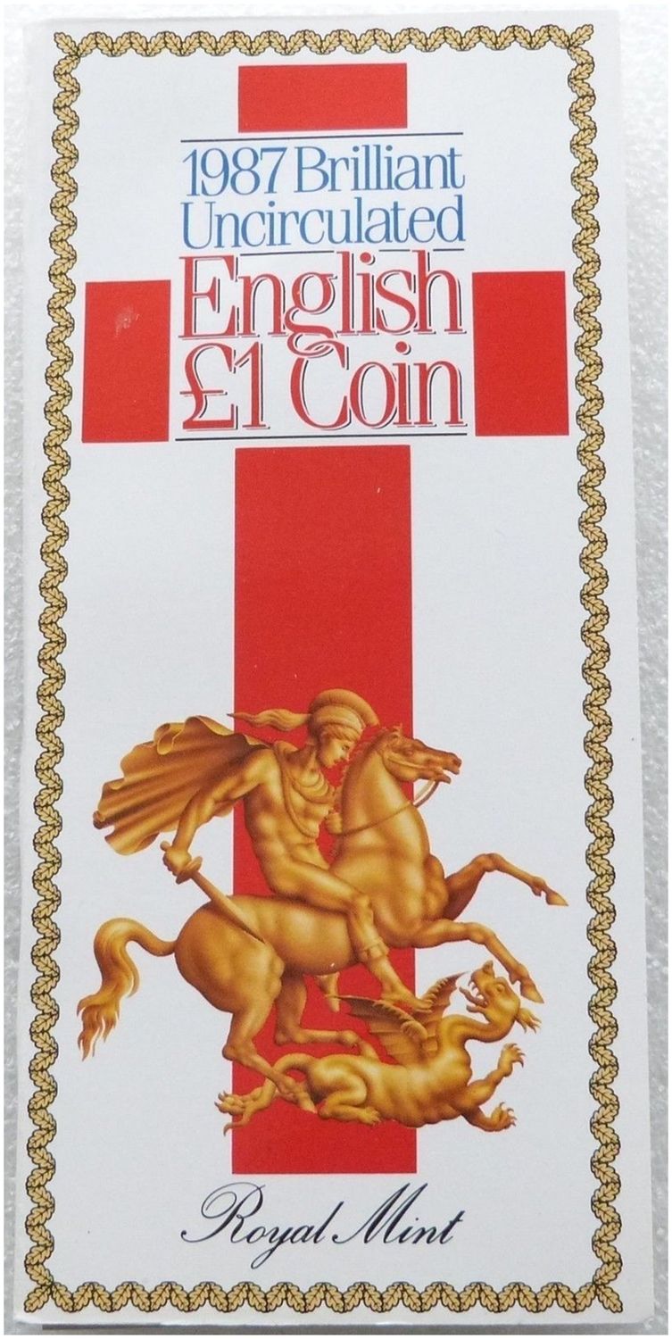 1987 English Royal Oak Tree £1 Brilliant Uncirculated Coin Pack