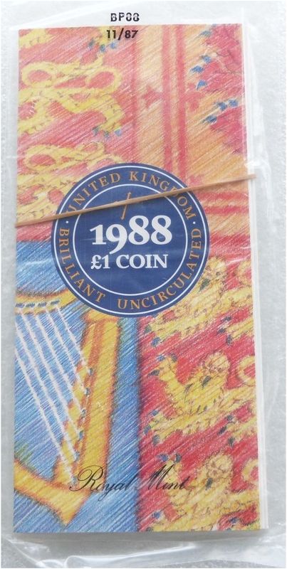 1988 Crowned Royal Shield £1 Brilliant Uncirculated Coin Pack Sealed