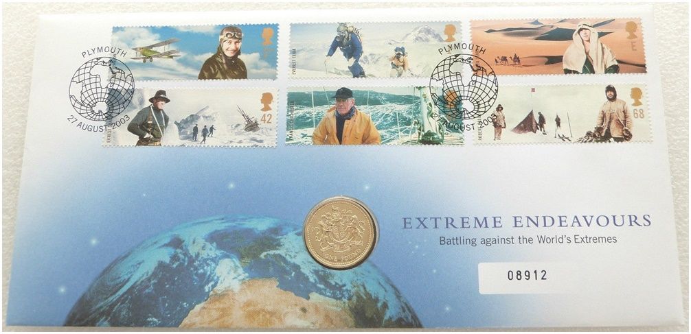 2003 Royal Arms £1 Brilliant Uncirculated Coin First Day Cover