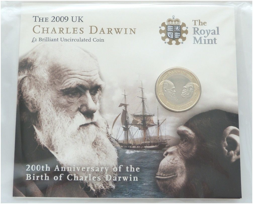 2009 Charles Darwin £2 Brilliant Uncirculated Coin Pack Sealed