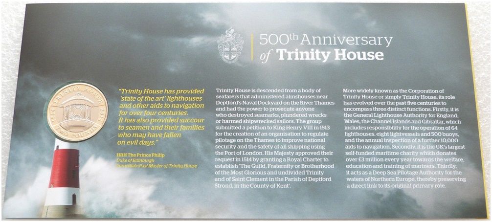 2014 Trinity House £2 Brilliant Uncirculated Coin Folder