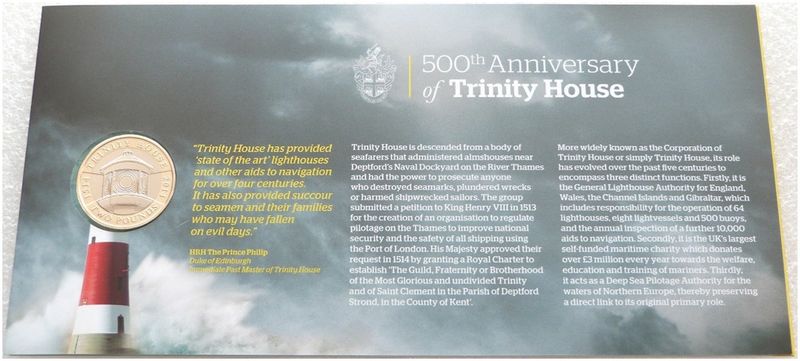 2014 Trinity House £2 Brilliant Uncirculated Coin Folder