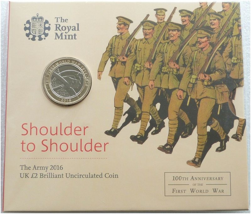 2016 First World War Army Pals Battalions £2 Brilliant Uncirculated Coin Pack Sealed