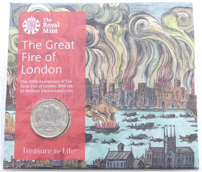 2016 Great Fire of London £2 Brilliant Uncirculated Coin Pack Sealed