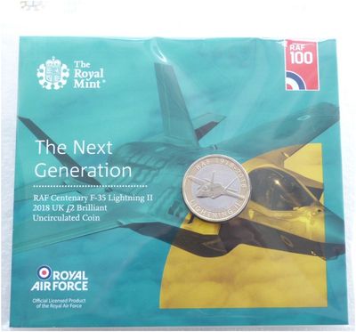 2018 Royal Air Force RAF F-35 Lightning II £2 Brilliant Uncirculated Coin Pack Sealed
