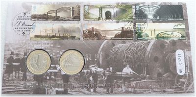 2006 Isambard Brunel £2 Brilliant Uncirculated 2 Coin Set First Day Cover 2006 Isambard Brunel £2 Brilliant Uncirculated 2 Coin Set First Day Cover
