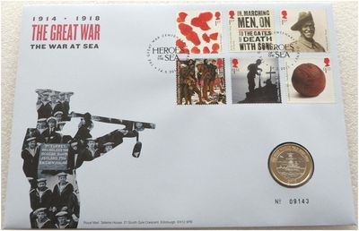 2015 First World War Royal Navy £2 Brilliant Uncirculated Coin First Day Cover