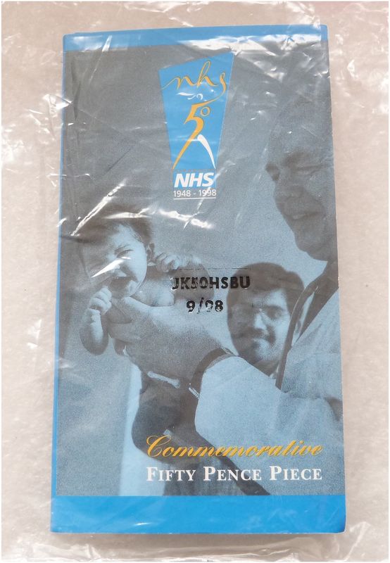 1998 National Health Service NHS 50p Brilliant Uncirculated Coin Pack Sealed
