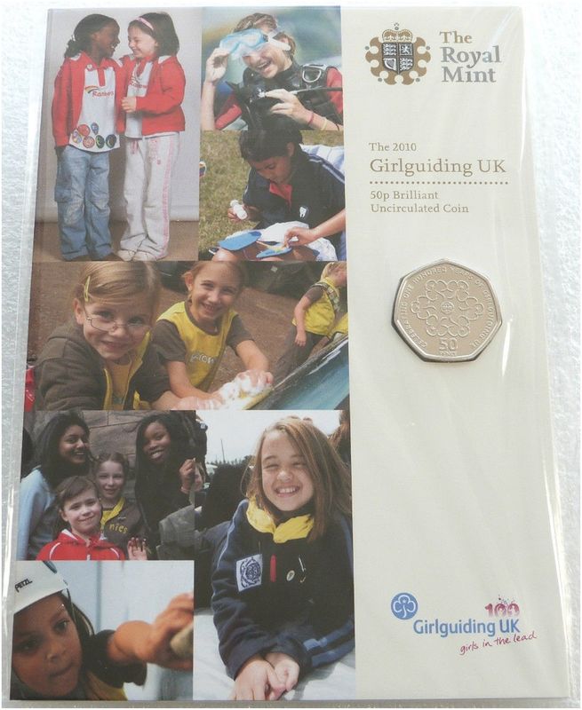 2010 Girlguiding 50p Brilliant Uncirculated Coin Pack Sealed